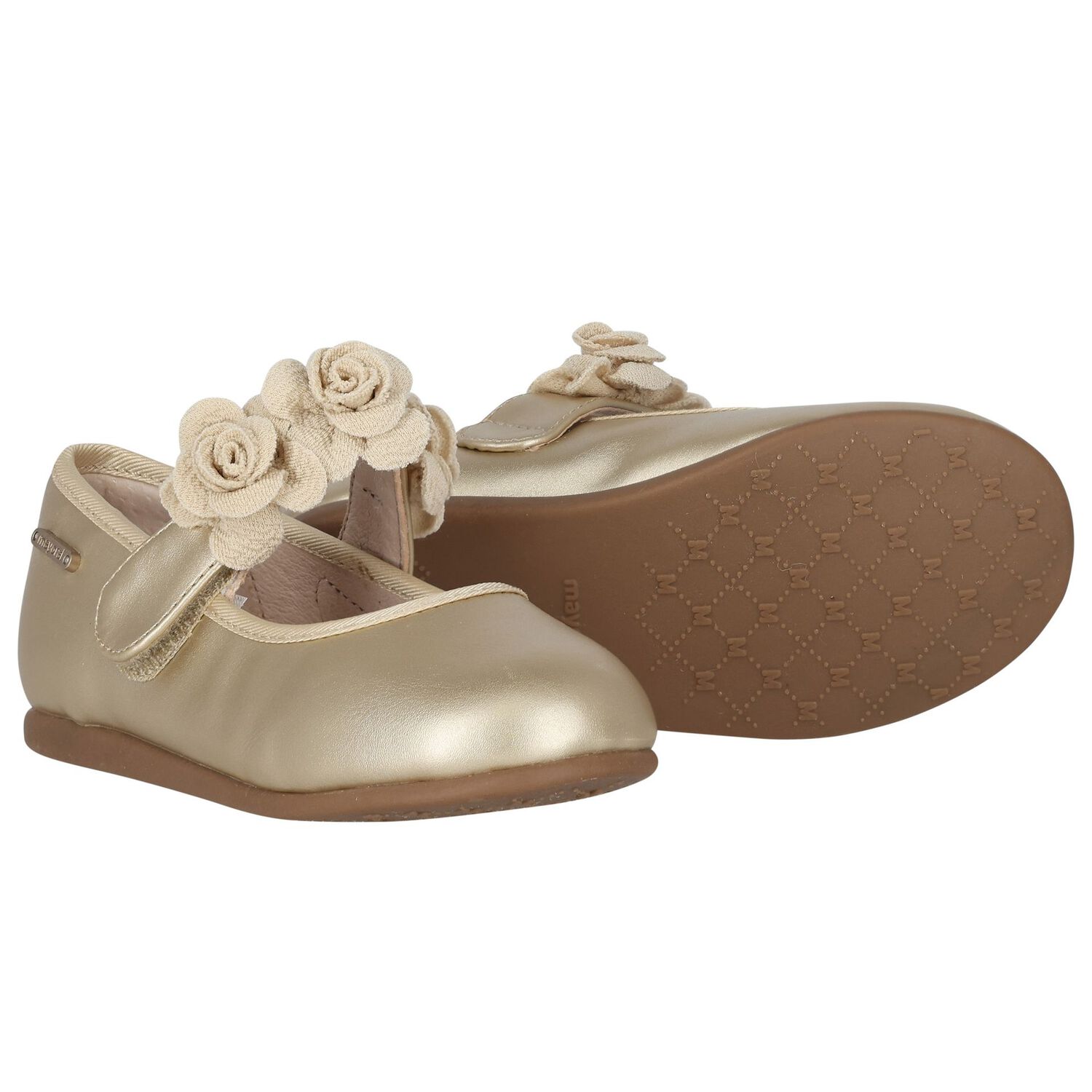 Younger Girls Gold Ballerina Shoes, 1, hi-res image number null