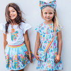 Girls Blue Tropical Island Crossbody Bag, 1, hi-res