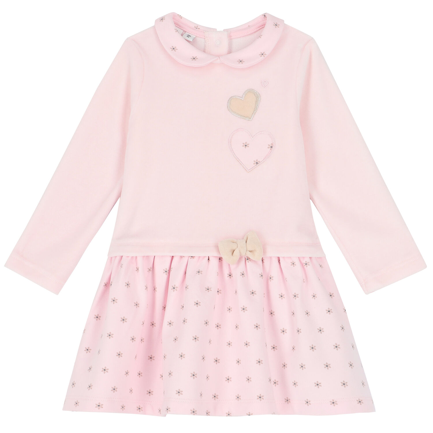 Baby Girls Pink Heart Dress, 1, hi-res image number null
