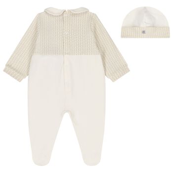 Ivory Logo Babygrow & Hat Gift Set