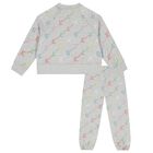 Girls Grey Logo Tracksuit, 1, hi-res