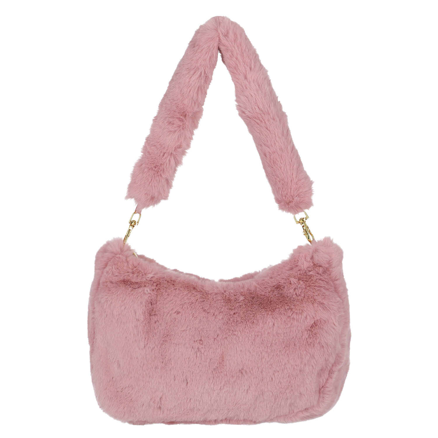 Girls Pink Faux Fur Bag, 1, hi-res