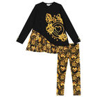 Girls Black & Gold Leggings Set, 1, hi-res