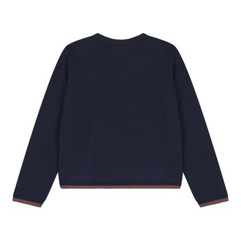 Baby Boys Navy Blue Web Striped Sweaatshirt