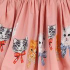 Younger Girls Pink Cat Dress, 2, hi-res