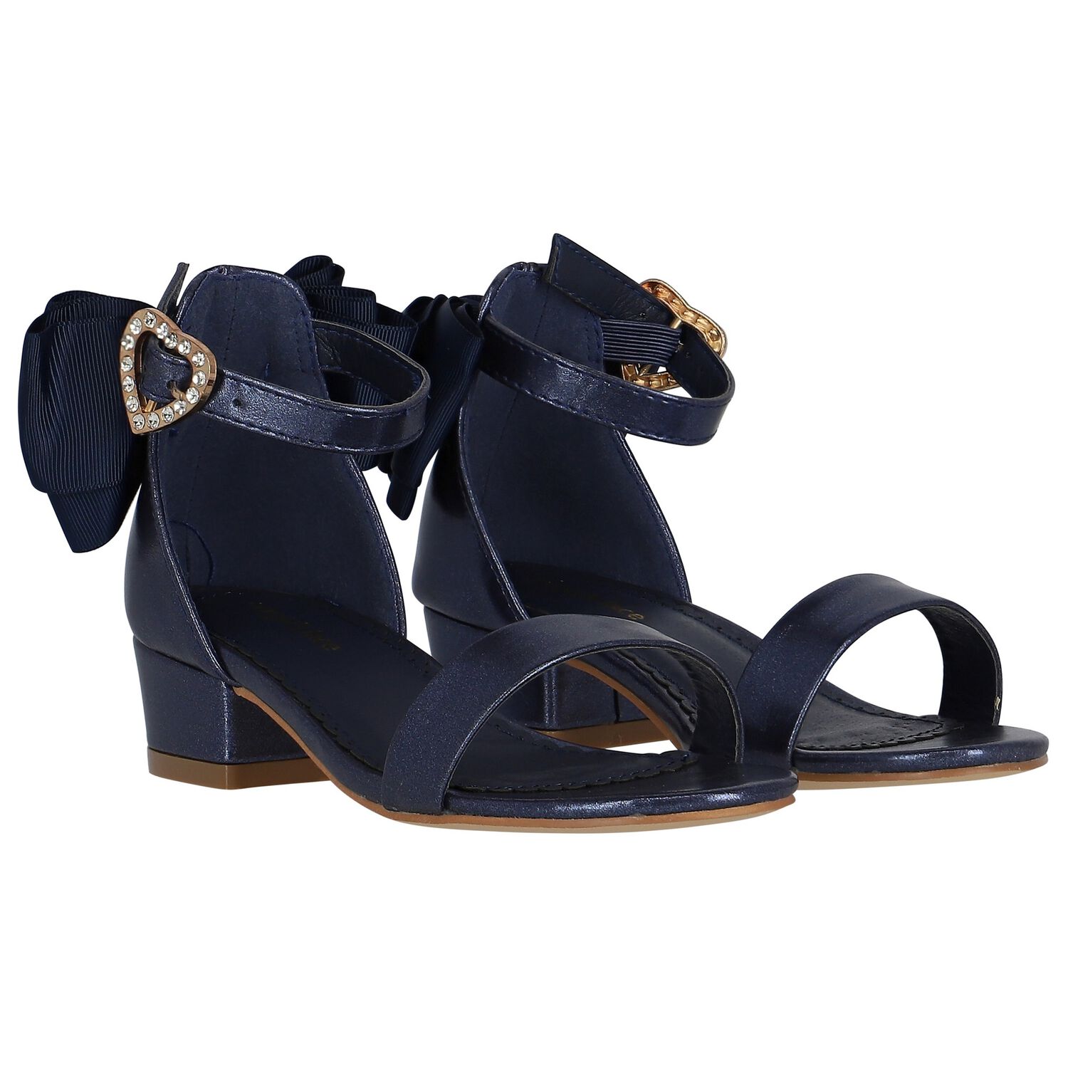 Girls Navy Blue Sandals, 5, hi-res
