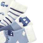 Baby Boys Ivory & Blue Socks (4 Pack), 2, hi-res
