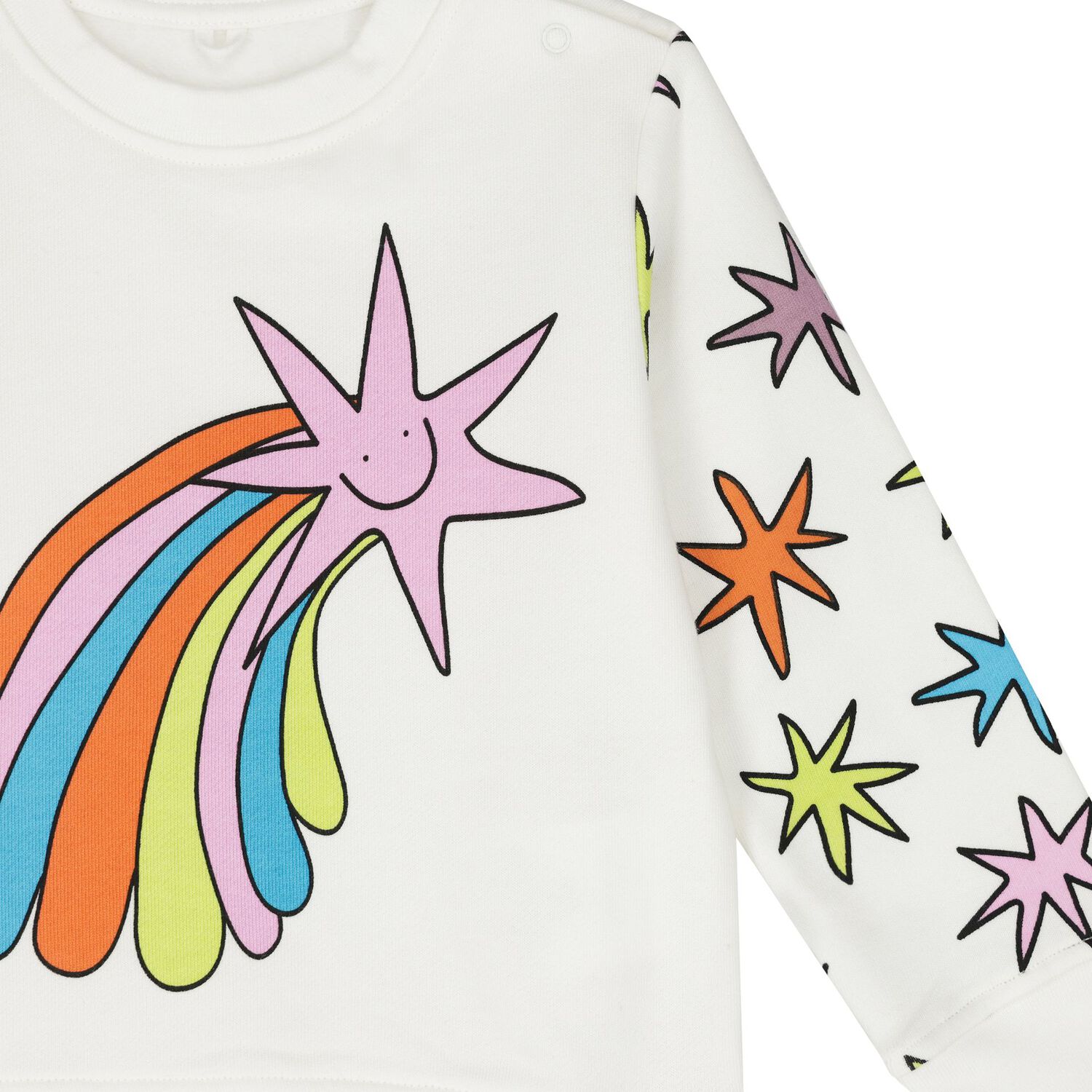 Younger Girls Ivory Shooting Stars Sweatshirt, 1, hi-res image number null