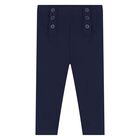 Baby Girls White & Navy Blue Leggings Set, 1, hi-res