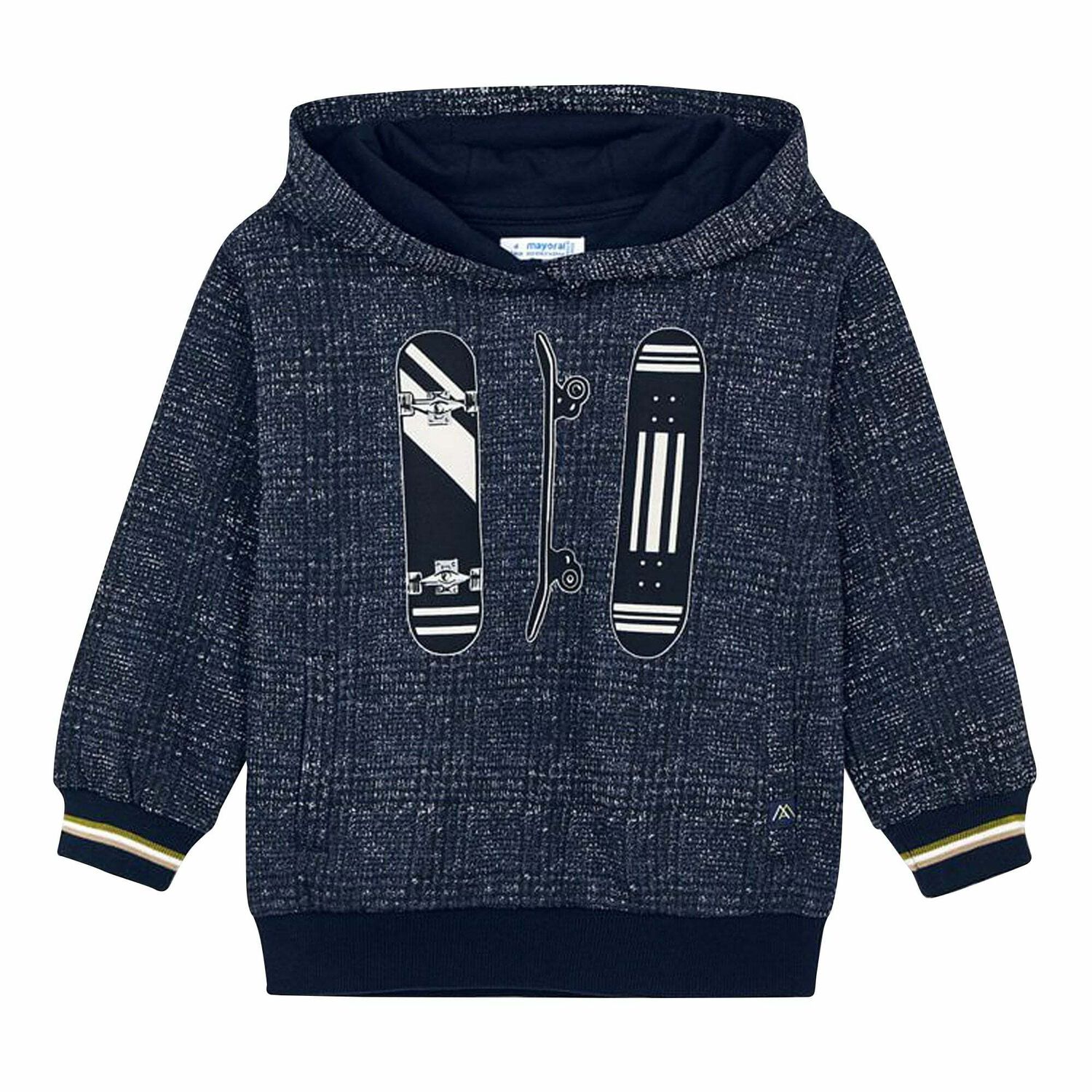 Boys Navy Blue Hooded Sweatshirt, 1, hi-res