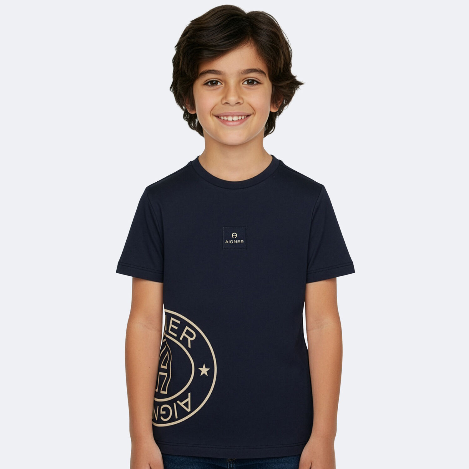 Boys Navy Blue Logo T-Shirt, 2, hi-res