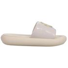 Girls Beige Patent Leather Sliders, 1, hi-res