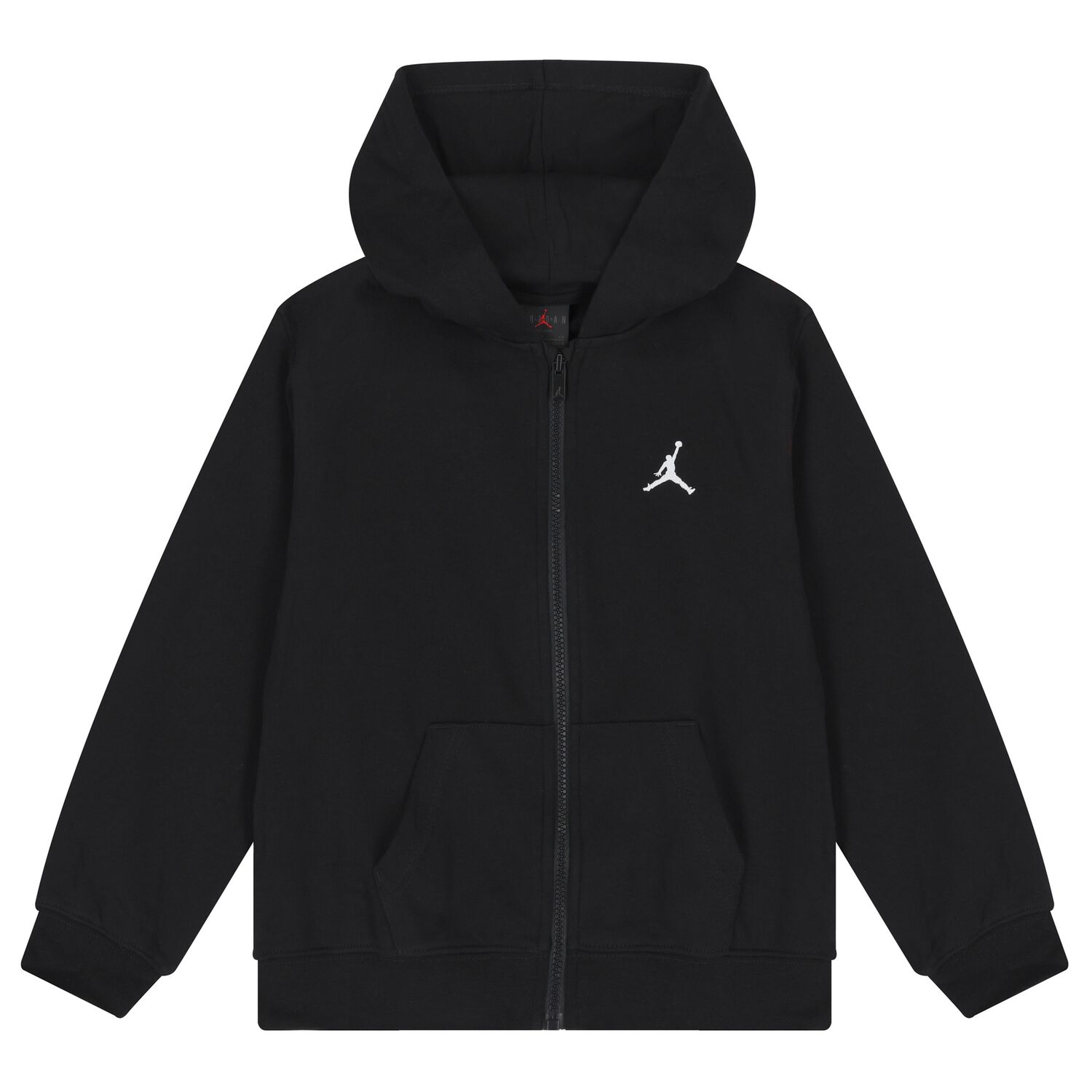 Black Jordan Logo Hooded Zip Up Top, 1, hi-res
