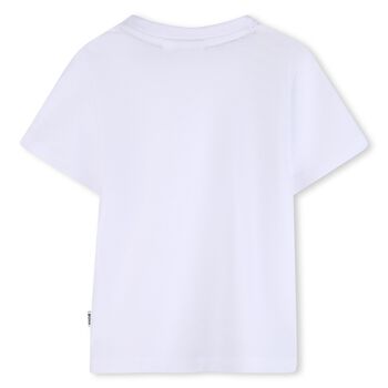 Younger Boys White Building Logo T-Shirt