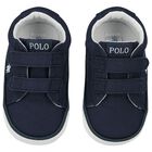 Baby Boys Navy Blue Logo Trainers, 1, hi-res