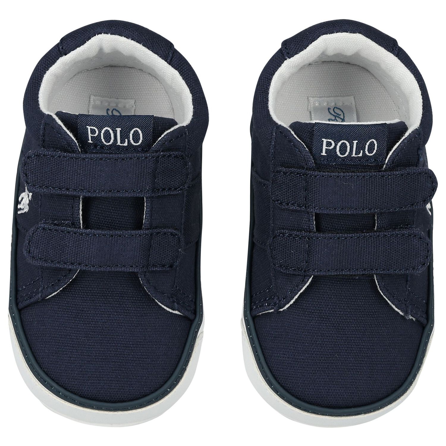 Baby Boys Navy Blue Logo Trainers, 1, hi-res