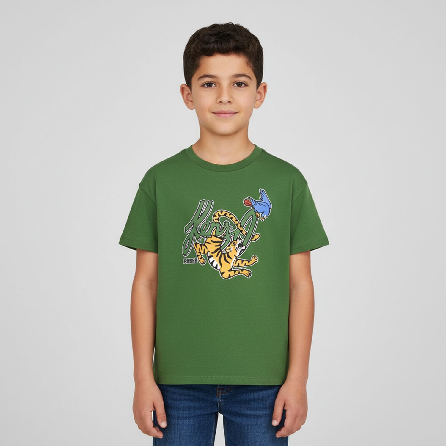 Boys Green Logo T-Shirt, 1, hi-res