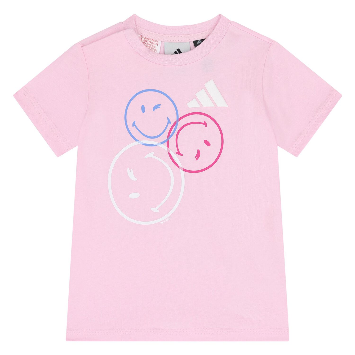 Younger Girls Pink & Black Smiley Logo Shorts Set, 2, hi-res