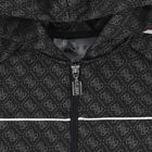 Boys Black Logo Hooded Zip Up Top, 1, hi-res