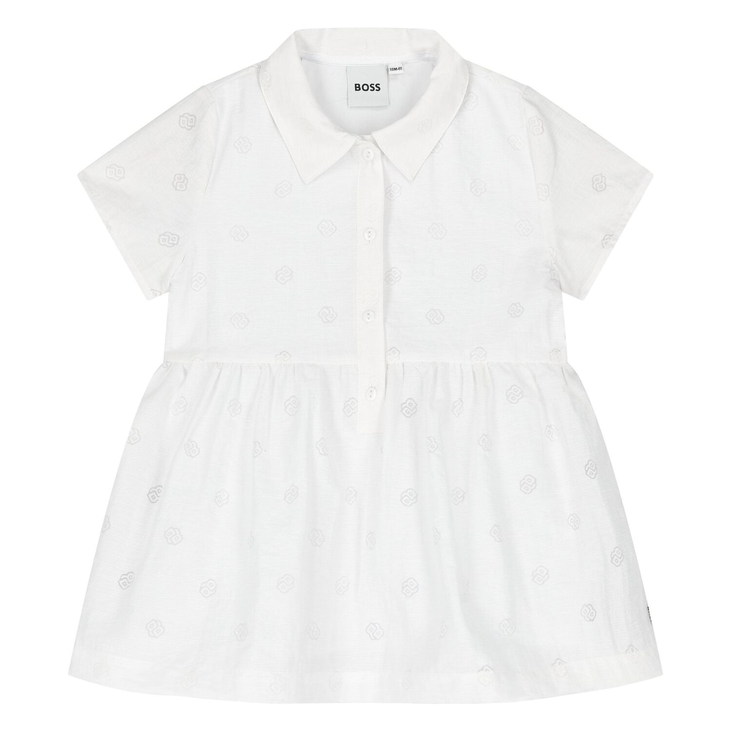 Baby Girls White Logo Dress Set, 1, hi-res