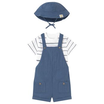 Younger Boys Dungaree & Hat Set (3 Piece)