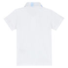 Younger Boys White & Blue Shorts, 1, hi-res