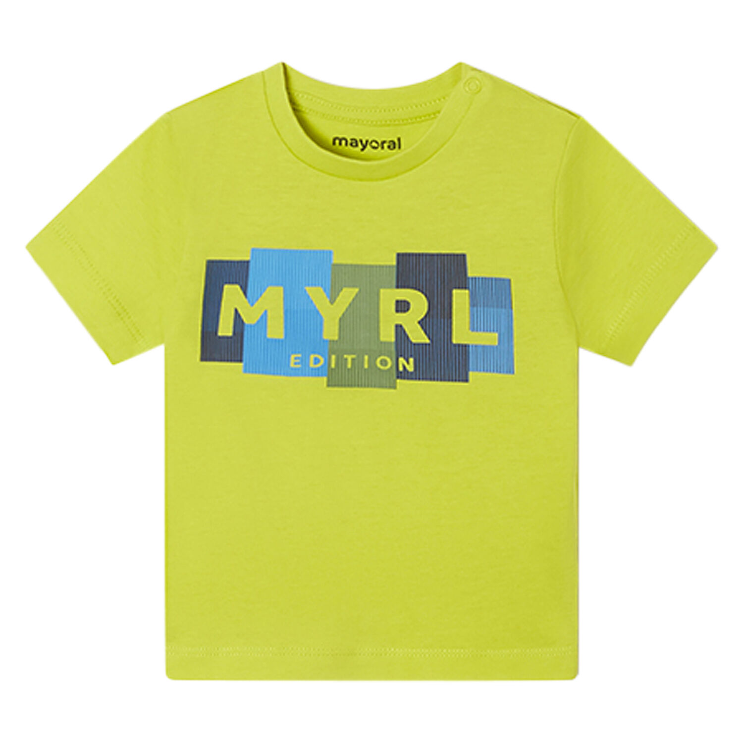 Younger Boys Neon Green Logo T-Shirt, 2, hi-res image number null