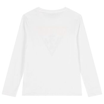 Boys White Logo Long Sleeve Top 