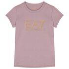 Girls Purple Logo T-Shirt, 5, hi-res