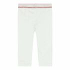 Baby Girls White & Gold Leggings, 1, hi-res