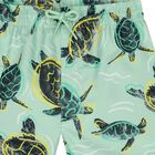 Boys Green Turtle Swim Shorts, 2, hi-res