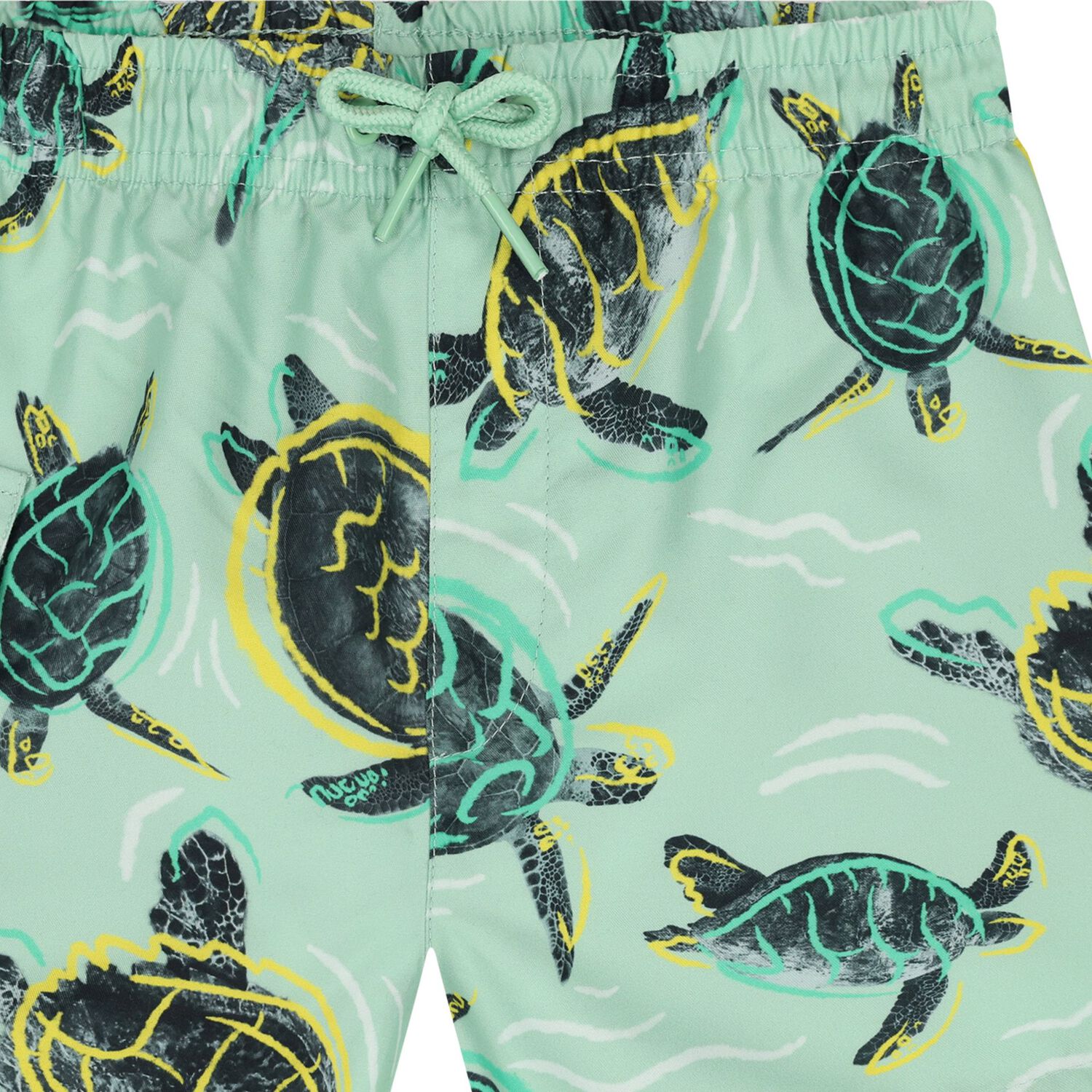 Boys Green Turtle Swim Shorts, 2, hi-res