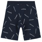 Boys Navy Logo Shorts, 1, hi-res