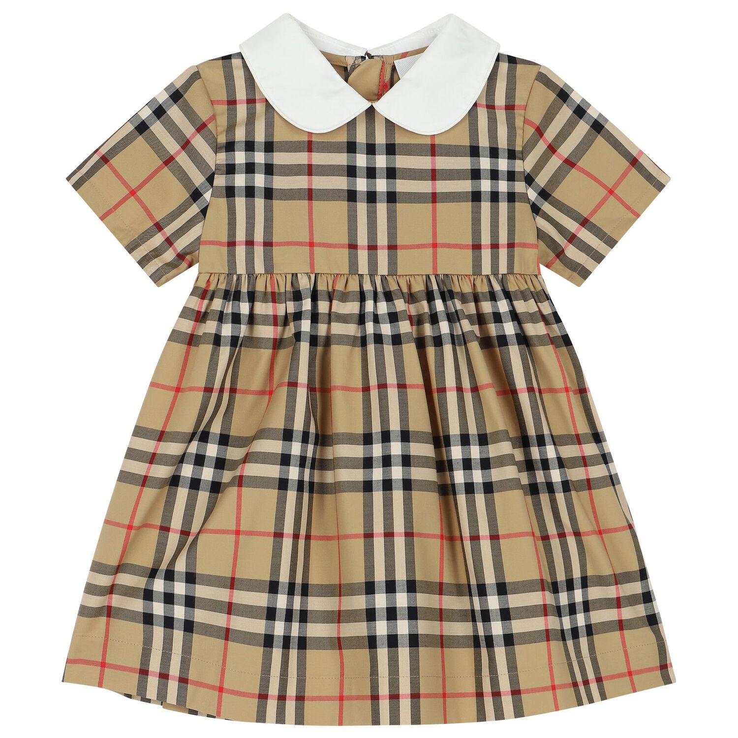 Baby Girls Beige Check Dress Set, 1, hi-res