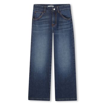 Girls Blue Logo Denim Jeans