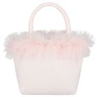 Girls Pink Logo Ruffled Hand Bag, 1, hi-res