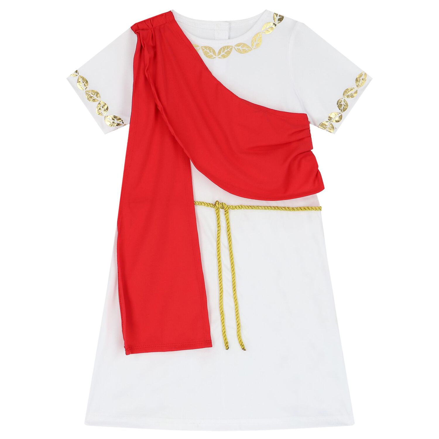 GIrls White & Red Toga Costume, 1, hi-res