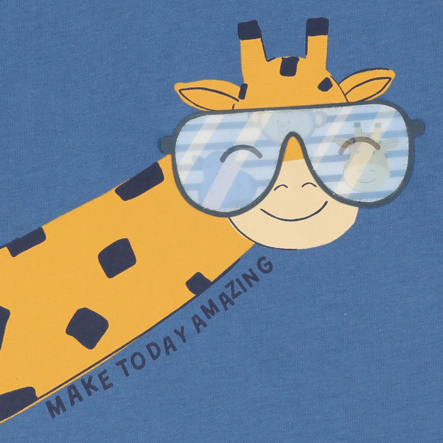 Younger Boys Blue Giraffe T-Shirt, 2, hi-res
