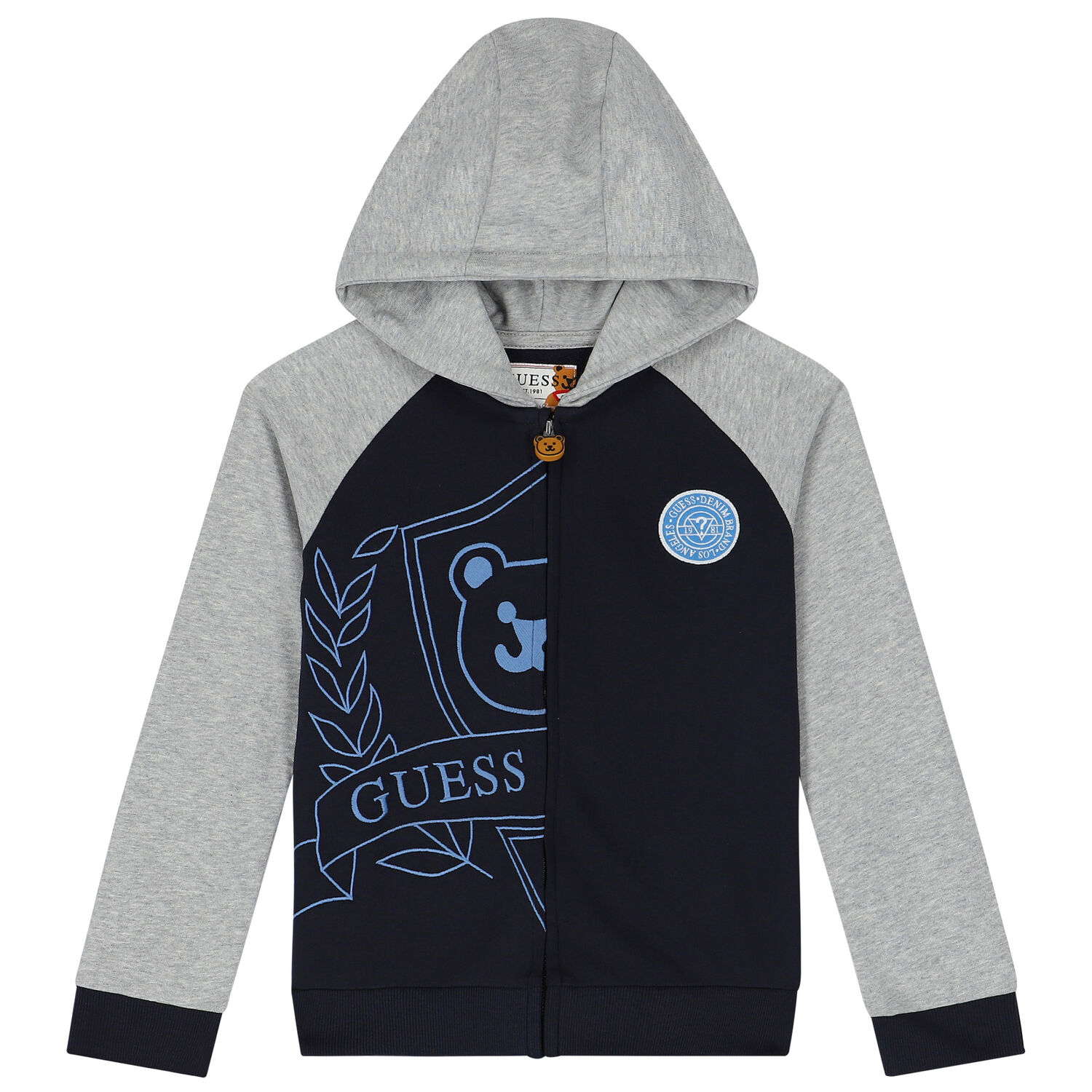 Boys Navy Blue & Grey Logo Tracksuit, 1, hi-res