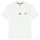 Boys White Logo Polo Shirt, 2, hi-res