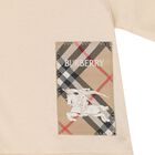 Girls Beige Logo Dress, 1, hi-res