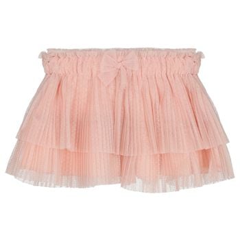 Younger Girls Pink Pleated Tulle Skirt