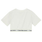 Girls Ivory Logo T-Shirt, 1, hi-res