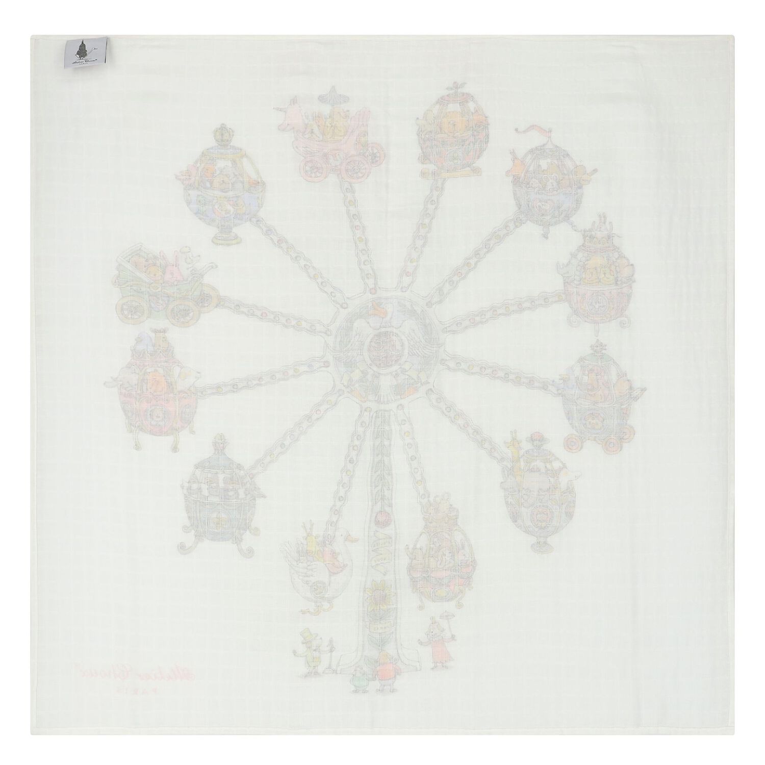 Ivory Ferris Wheel Baby Swaddle  Blanket, 1, hi-res