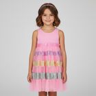 Girls Pink Tulle Sequin Dress, 1, hi-res