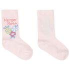 Baby Girls Pink Logo Socks ( 2-Pack ), 1, hi-res
