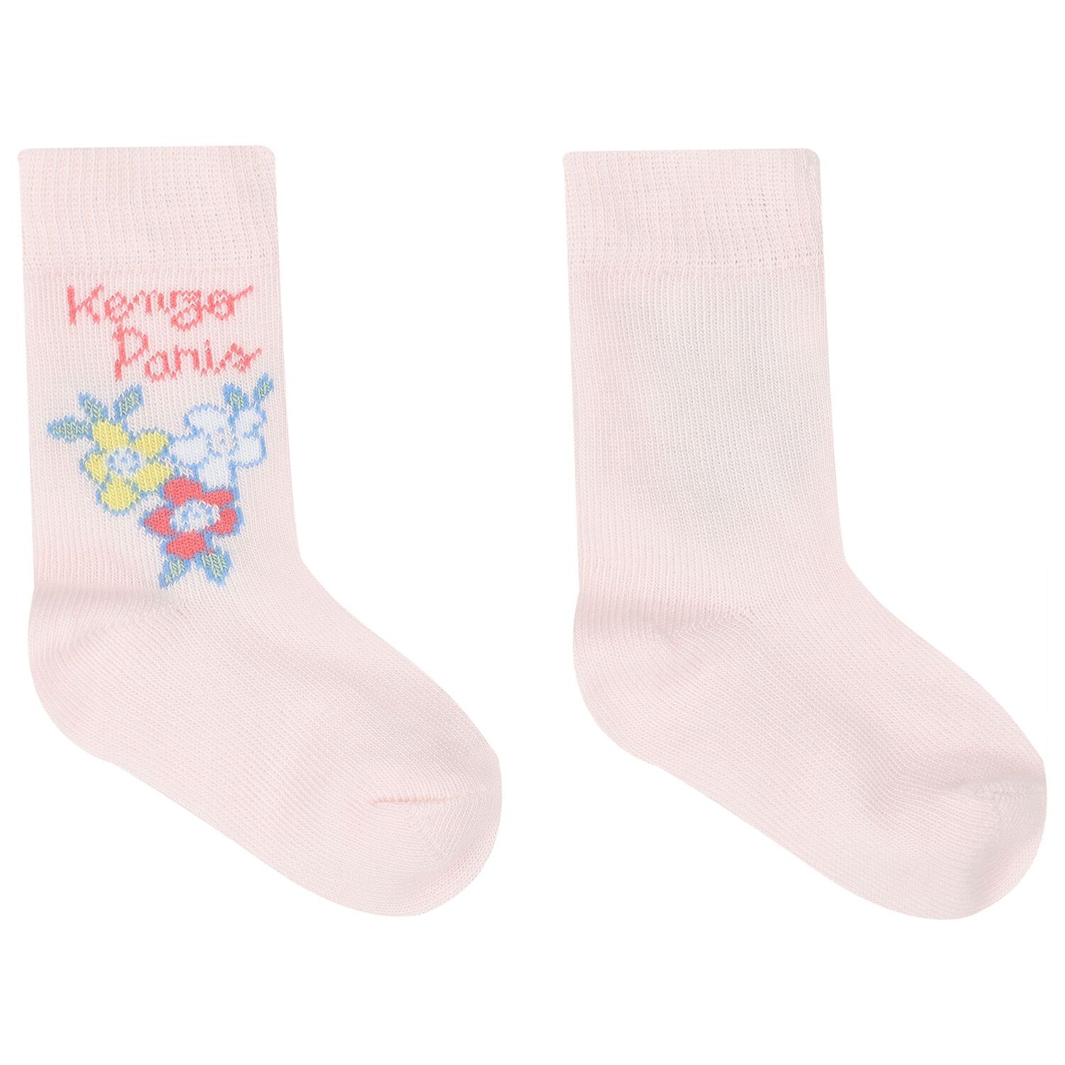 Baby Girls Pink Logo Socks ( 2-Pack ), 1, hi-res
