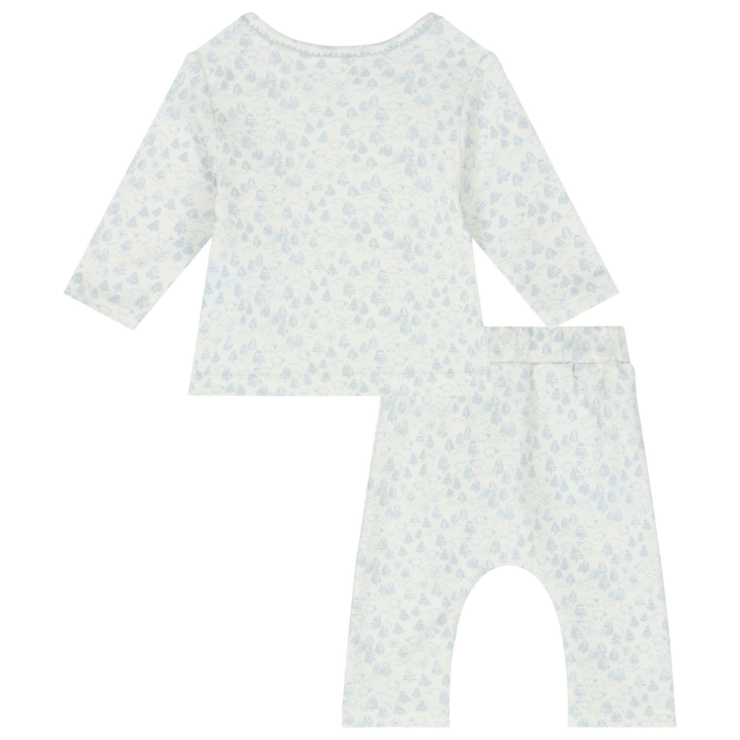 Baby Boys Ivory Tree & Sheep Pyjamas, 1, hi-res