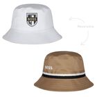 Baby Boys Beige Logo Reversible Hat, 1, hi-res