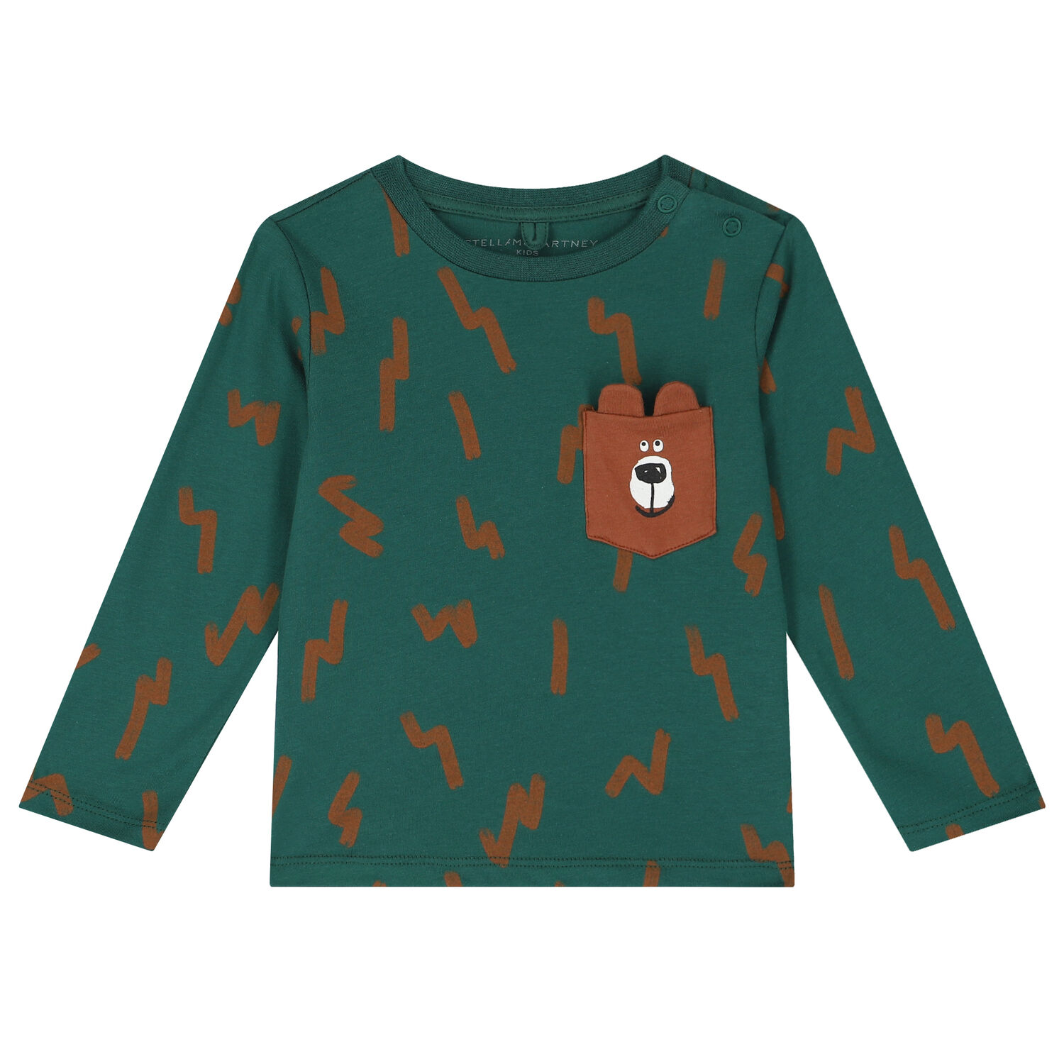 Younger Boys Green Bear Long Sleeve Top, 1, hi-res image number null